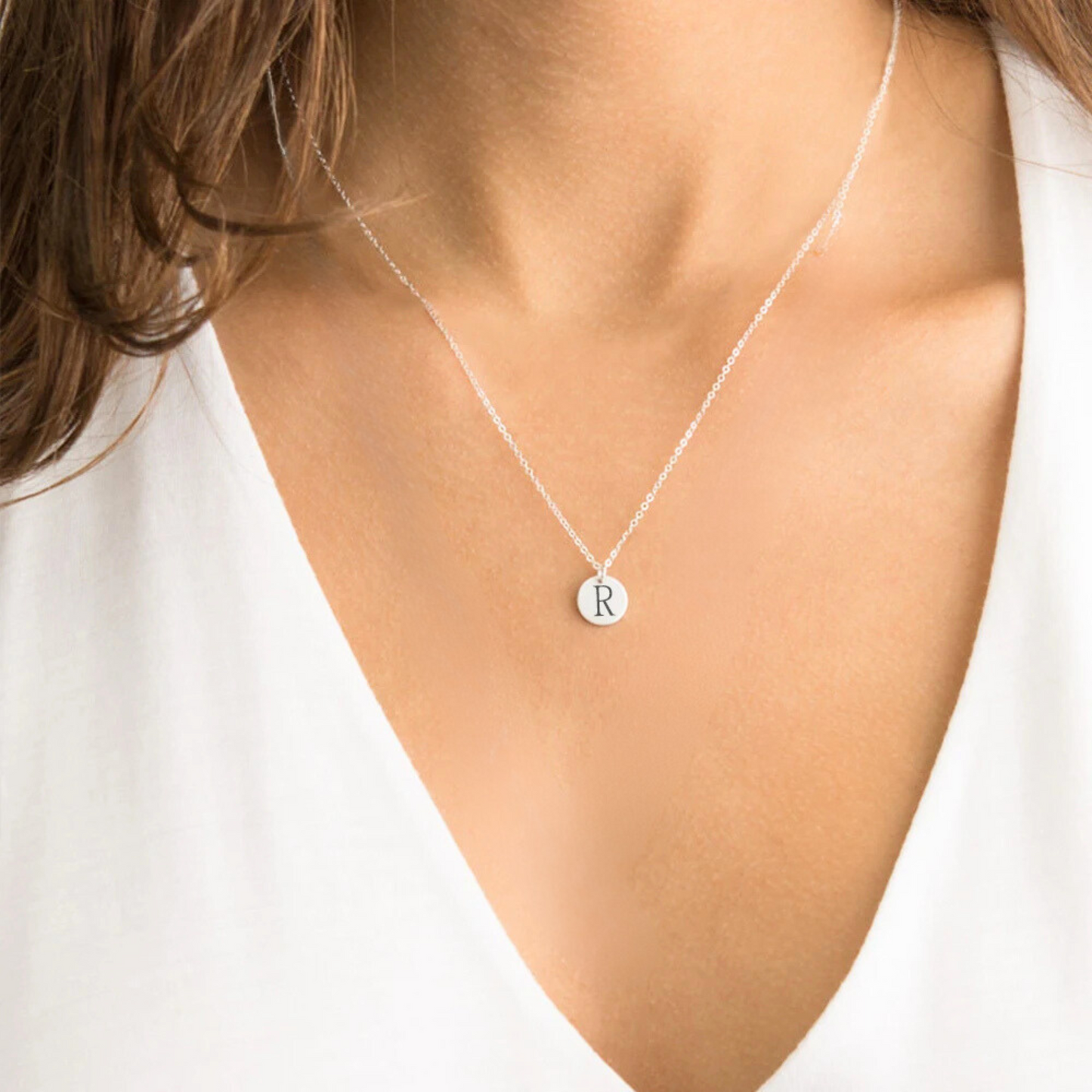 Dainty Initial Circle Layer Necklace