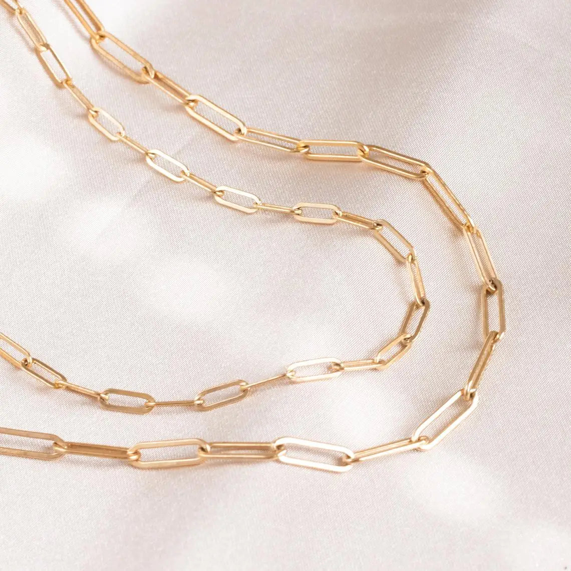 14K Gold Paperlink Chain Necklace