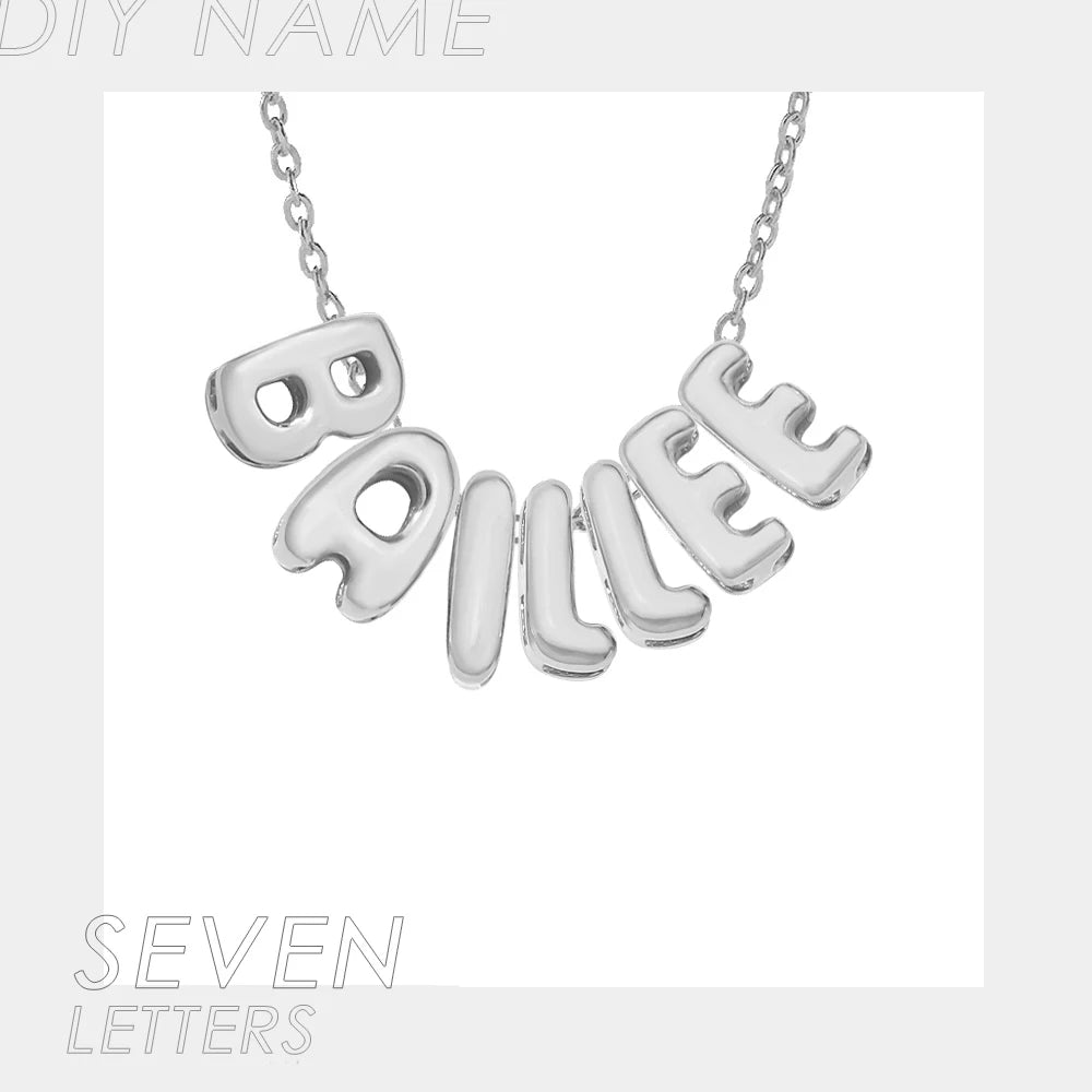 Custom Bubble Name Necklace
