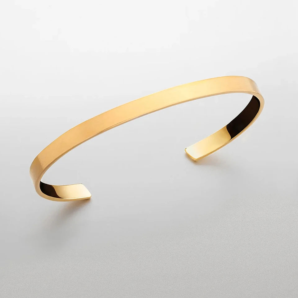 14K Gold Dainty Bangle Bracelet