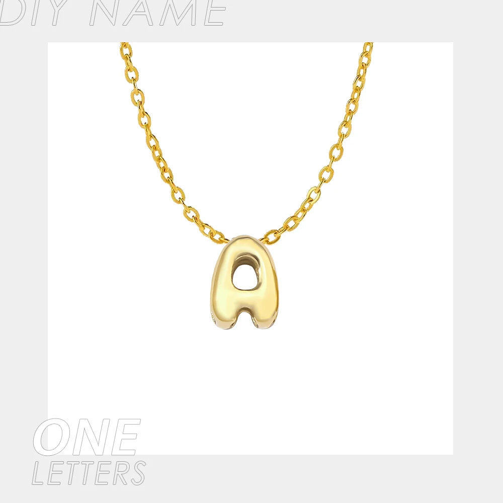 Custom Bubble Name Necklace
