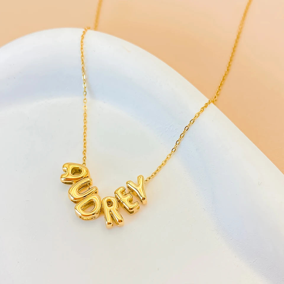Custom Bubble Name Necklace