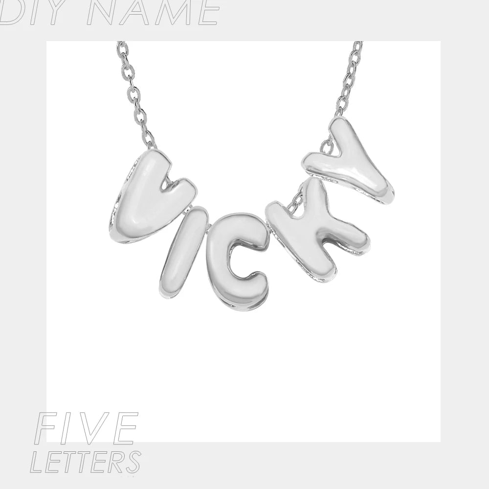 Custom Bubble Name Necklace