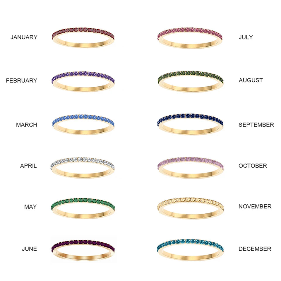 Dainty Thin Birthstone Line Ring