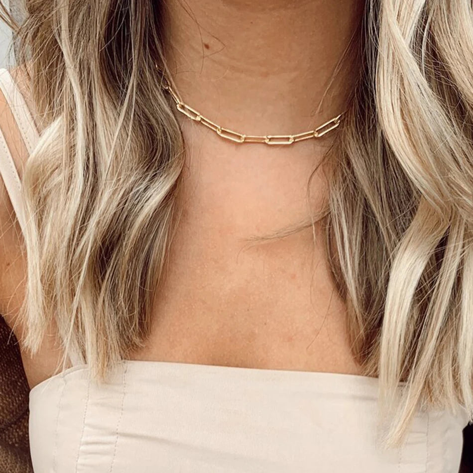 14K Gold Paperlink Chain Necklace