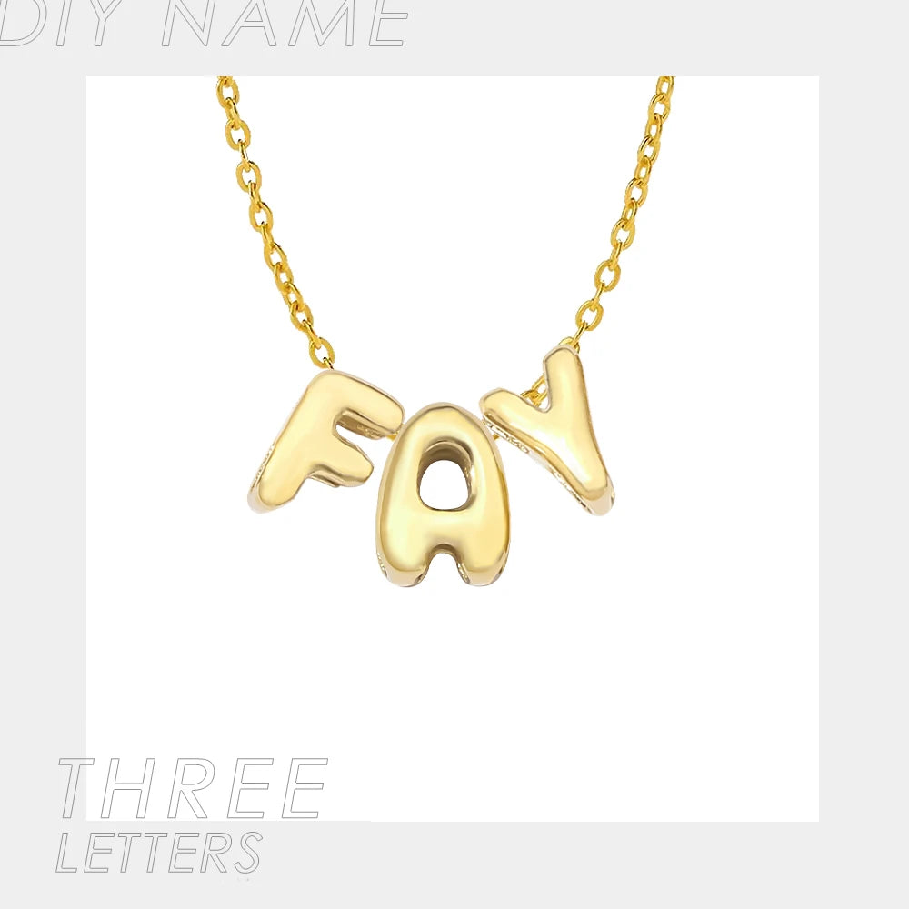 Custom Bubble Name Necklace