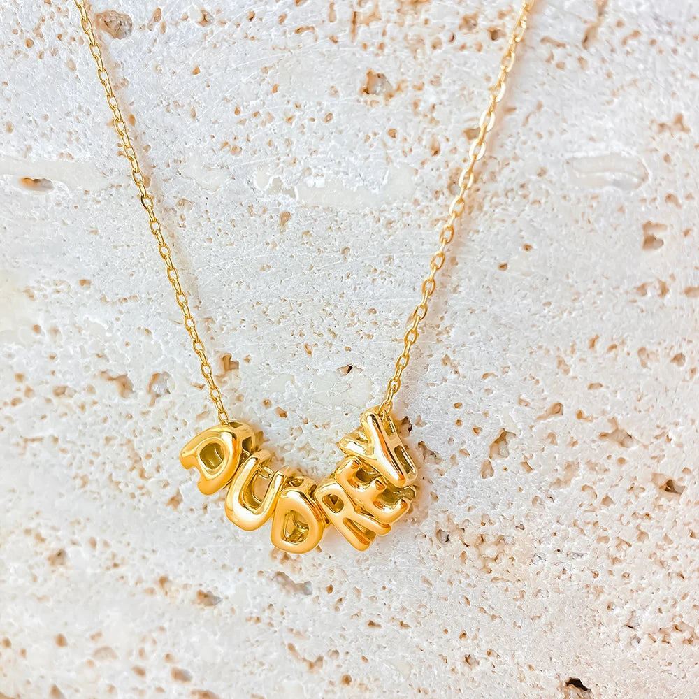 Custom Bubble Name Necklace
