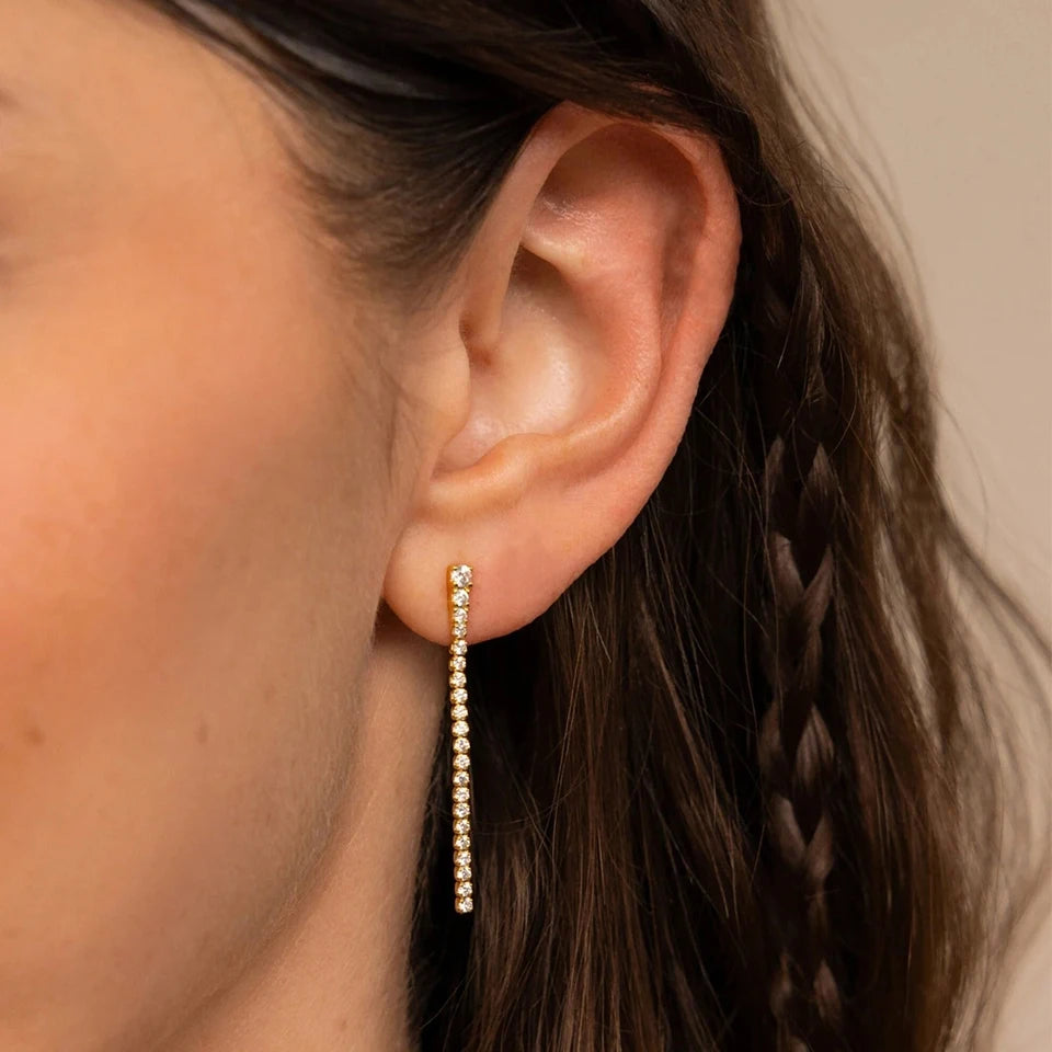 Sparkly Tennis Long Drop Earring