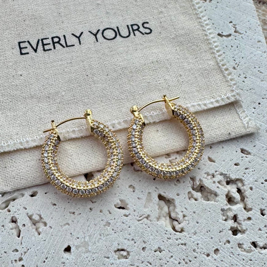 Kaia CZ Diamond Paved Hoops Big
