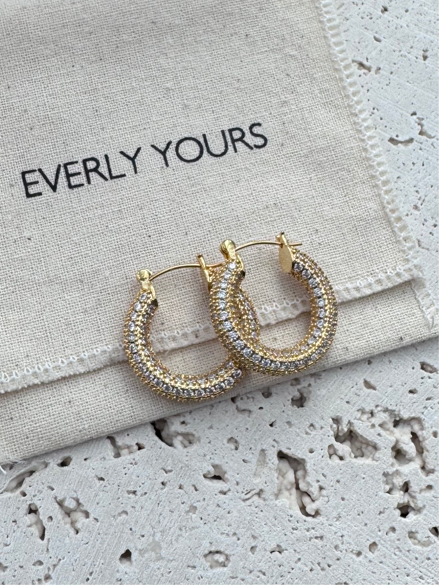 Kaia CZ Diamond Paved Hoops Big