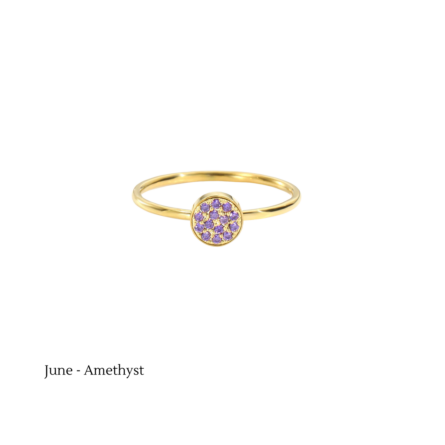 Birthstone Disc Ring