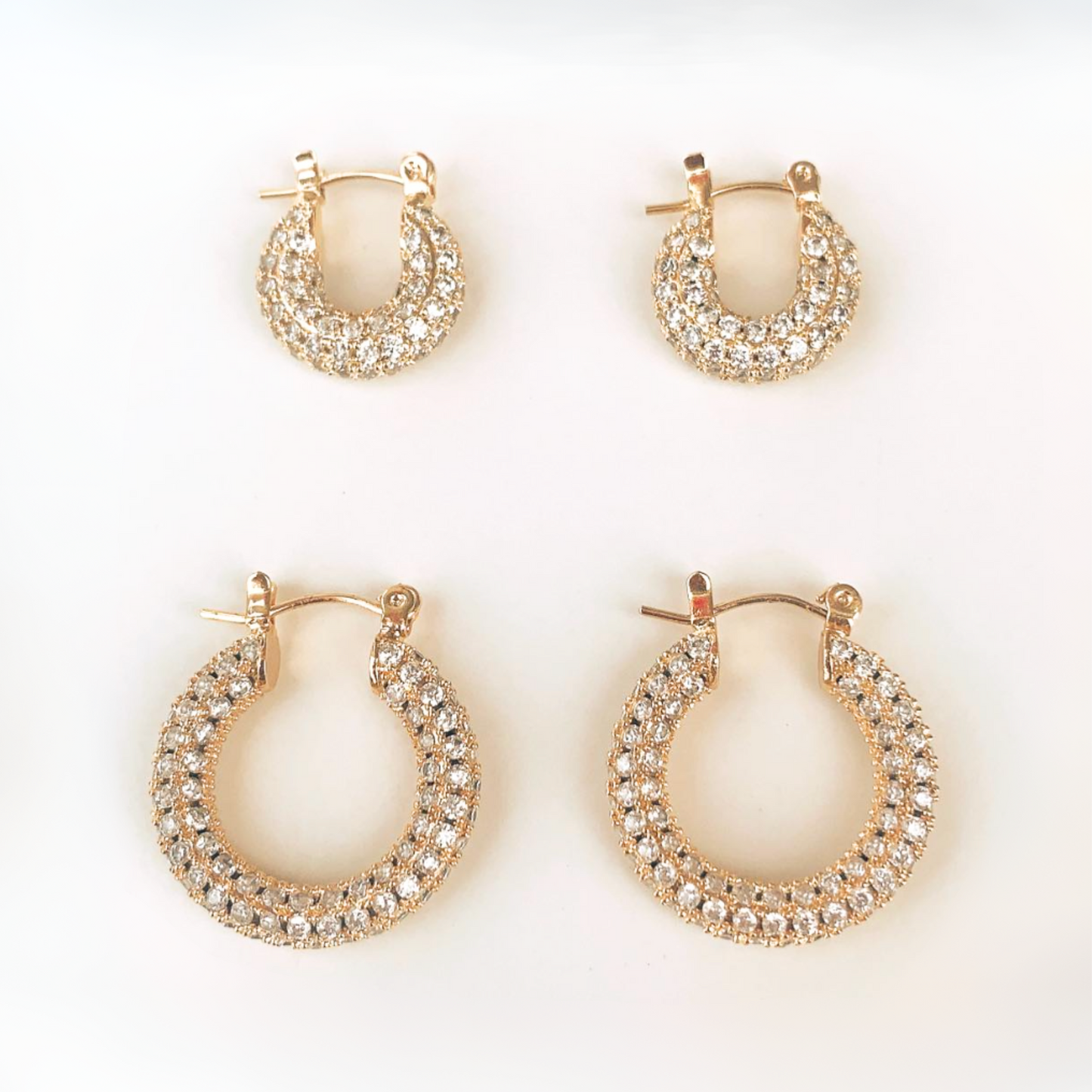 Kaia CZ Diamond Paved Hoops Big