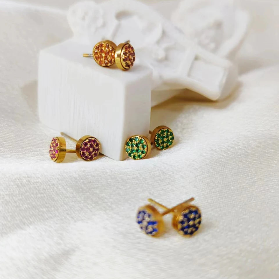 Birthstone Pierced Stud Earrings