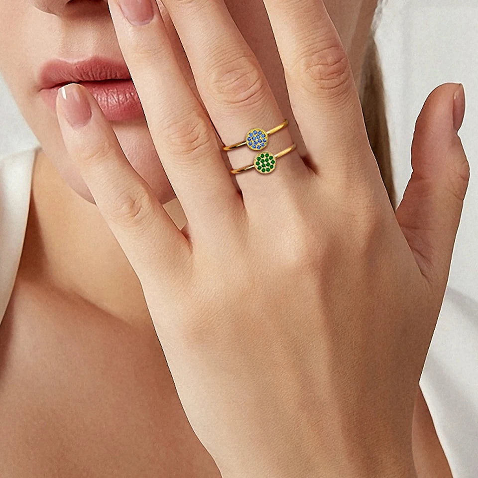 Birthstone Disc Ring