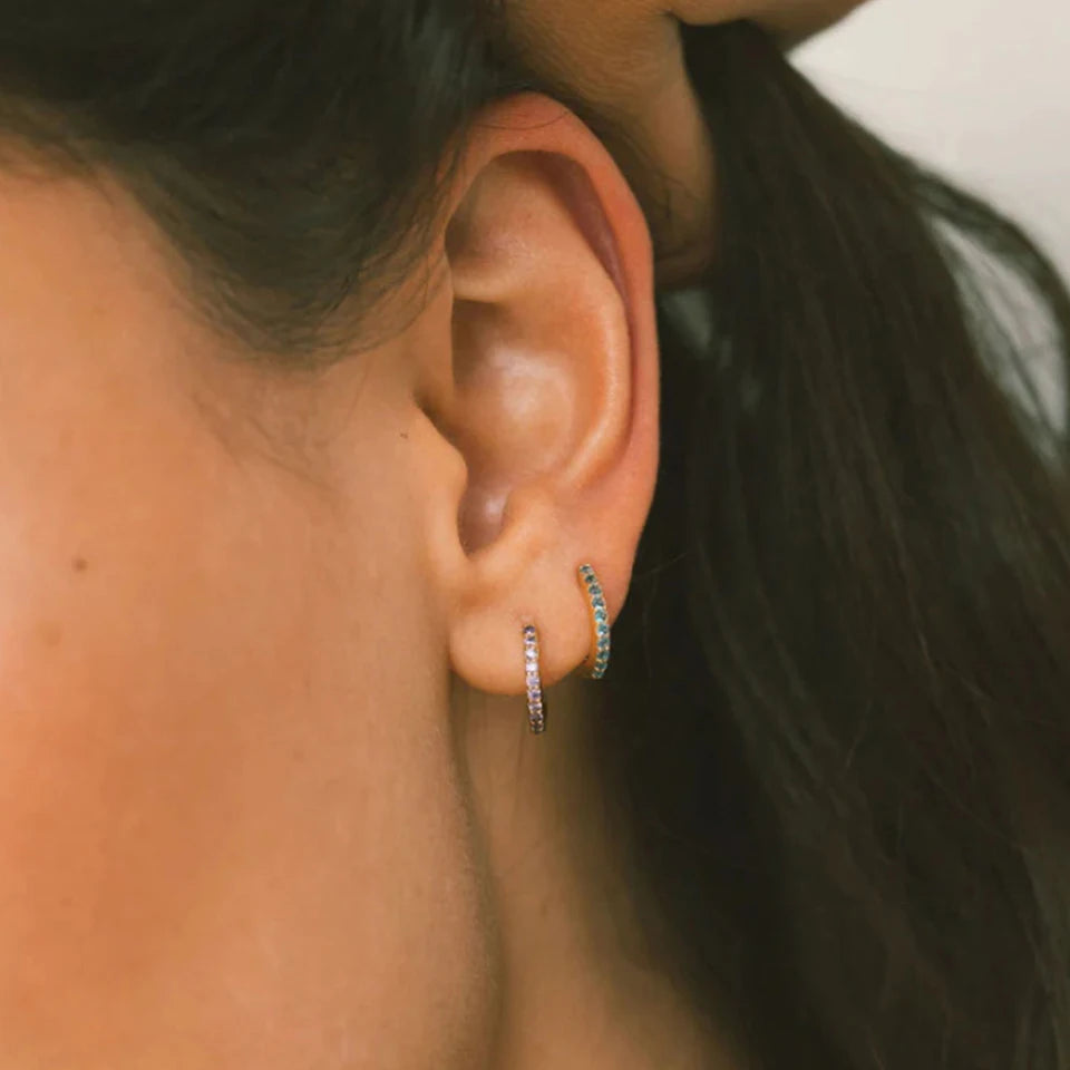 Minimalist Birthstone Huggies Earring