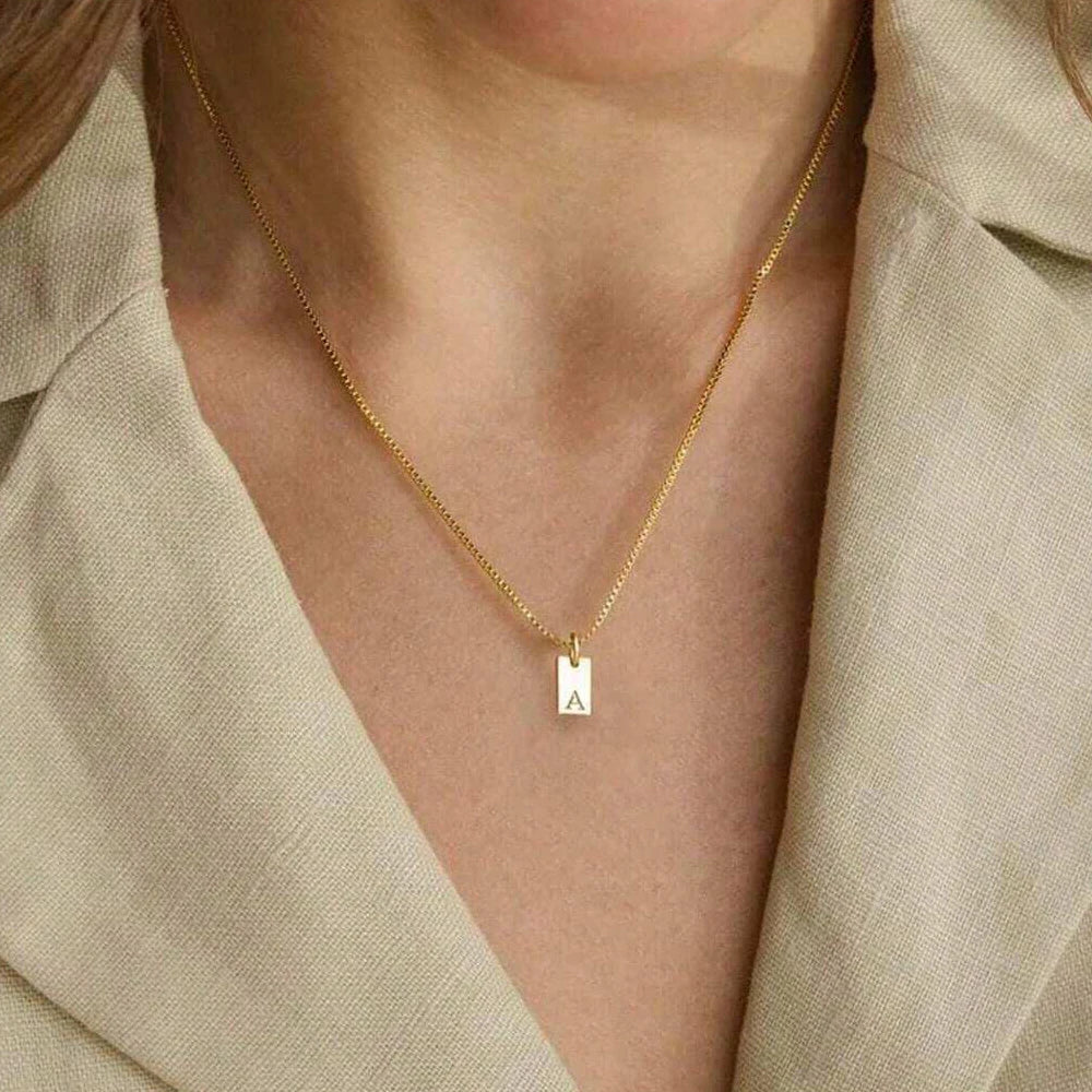 Dainty Initial Tag Necklace