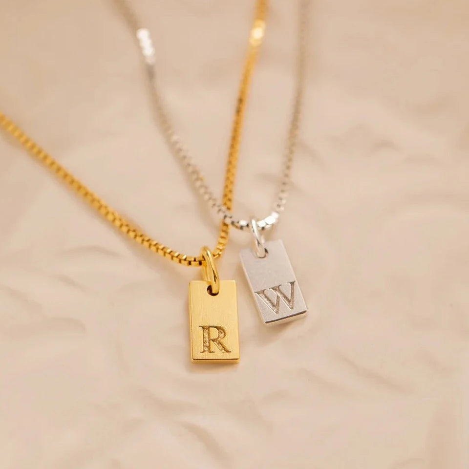 Dainty Initial Tag Necklace