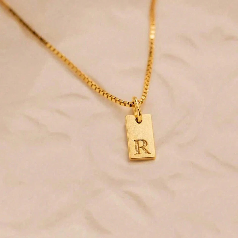 Dainty Initial Tag Necklace