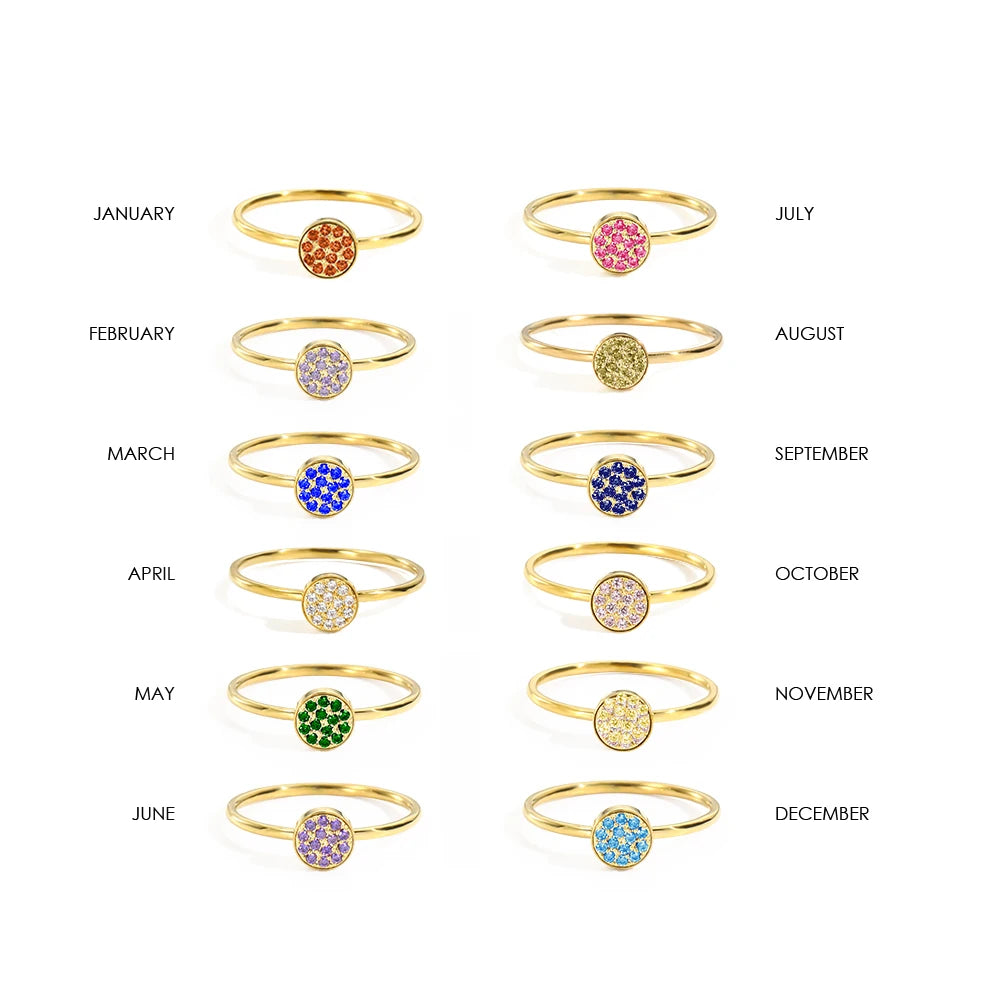 Birthstone Disc Ring