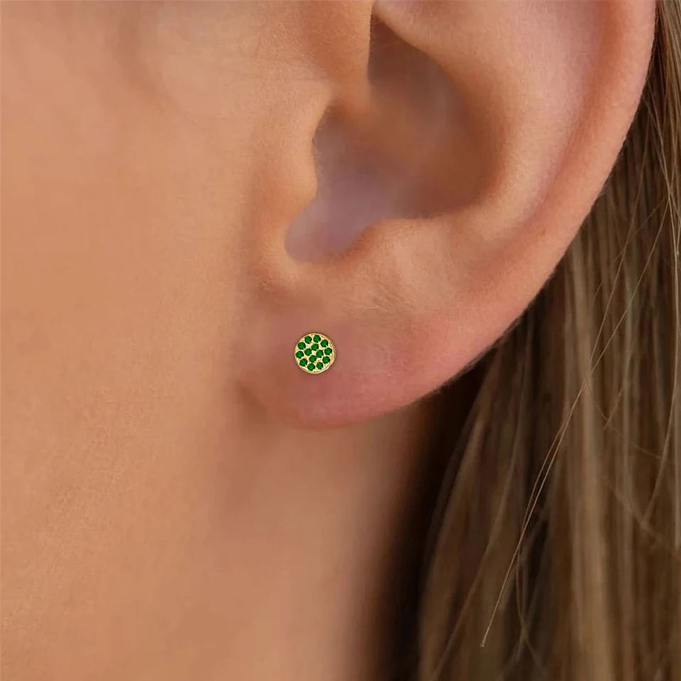 Birthstone Pierced Stud Earrings