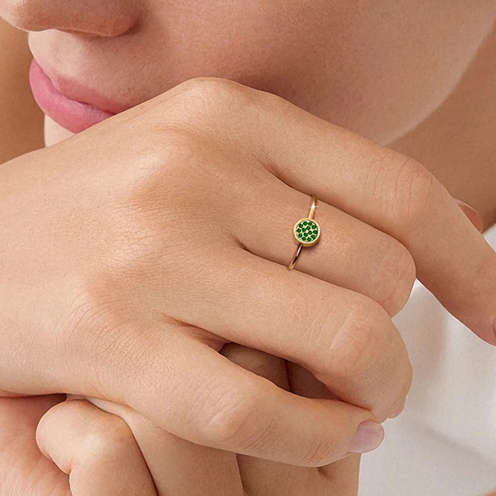 Birthstone Disc Ring